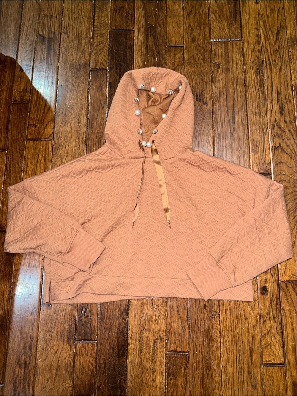🍁 Simply Southern Collection Dusty Orange cropped Quilted hoodie
